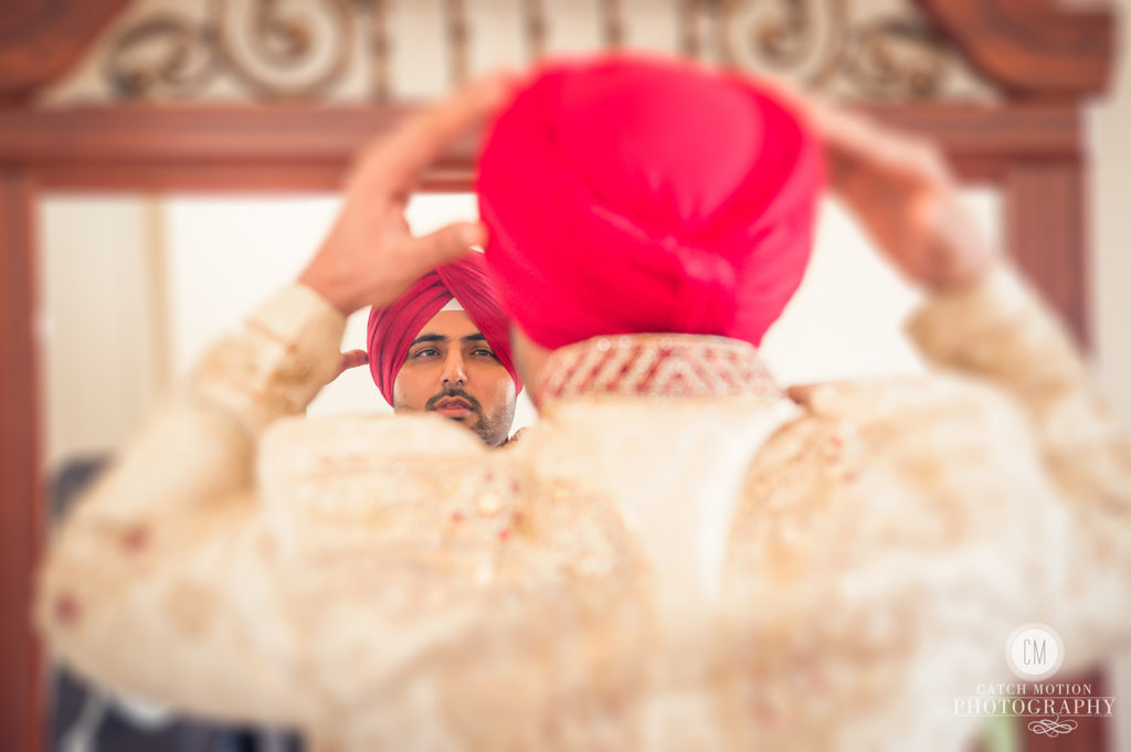 sikh groom getting ready