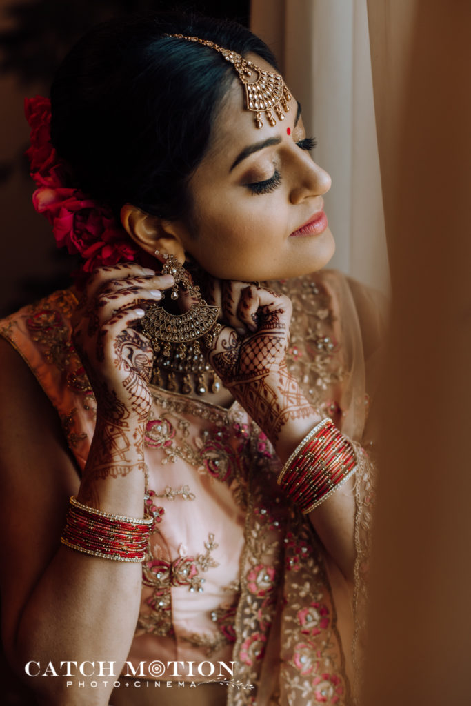 Indian backyard wedding bride