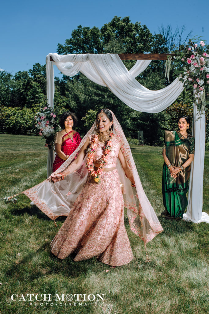 Backyard Indian wedding bride