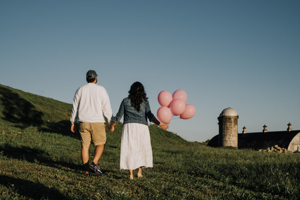 Pink balloons at Indian Gender Reveal