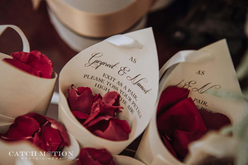 Rose petals for bride and groom
