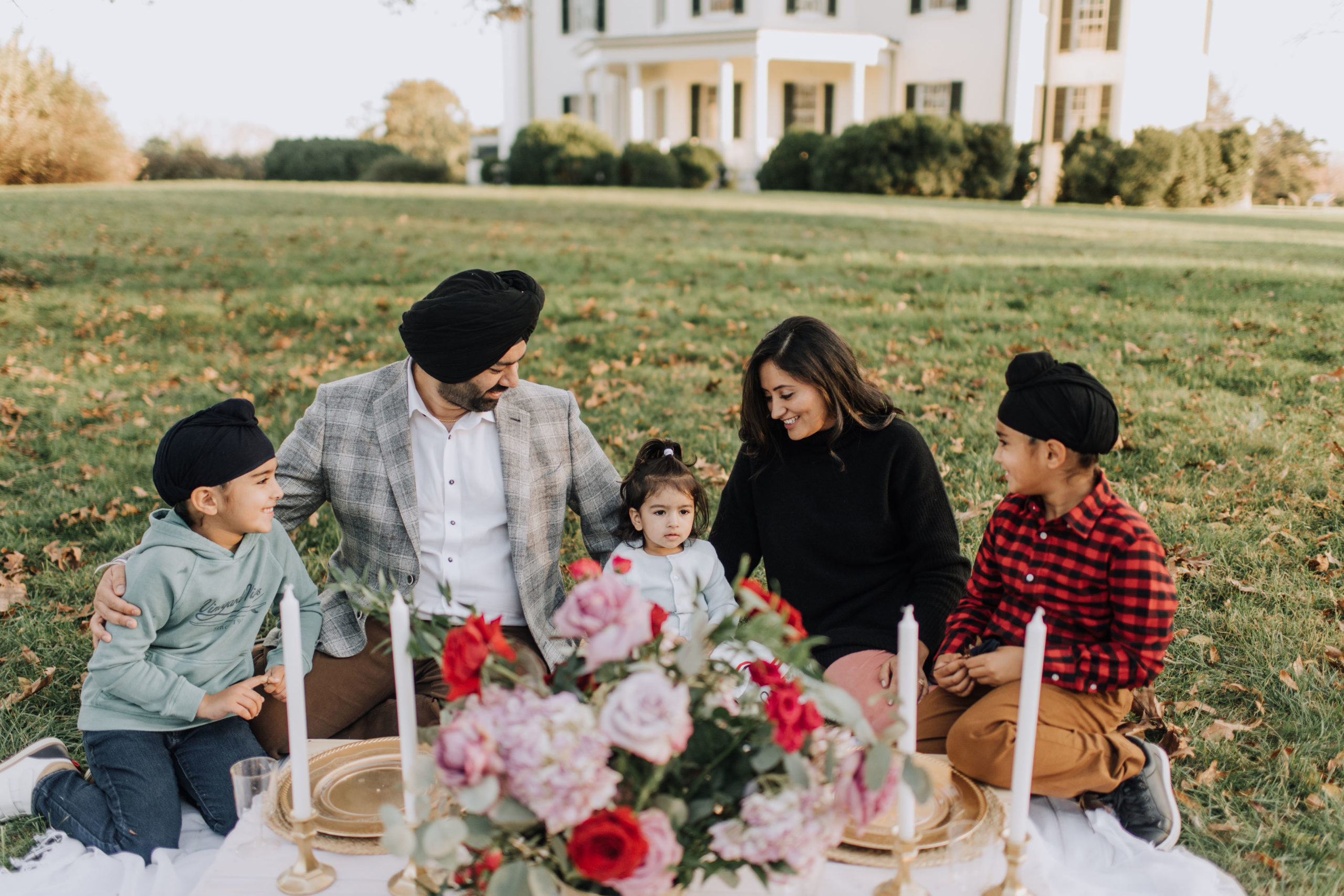 Bohemian family picnic photoshoot